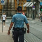 backview photo of a policeman