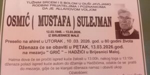 Klanjana dženaza Sulejmanu Osmiću: Nije mu se dalo da primi općinsko priznanje, poginuo 15 minuta prije b03066a4-26a9-4914-a1d2-7ea453e4c573