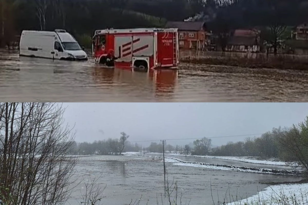 Drama na rijeci Spreči: Vatrogasci iz Gračanice izvukli dvojicu mladića iz kombija koji je nosila bujica